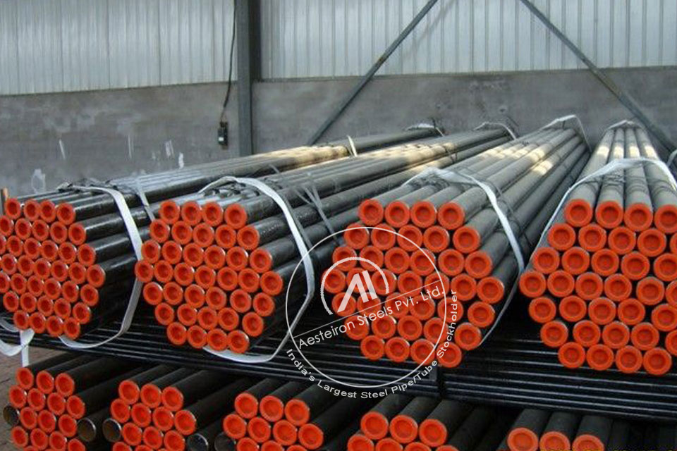 ASTM A335 P1 Alloy Steel Boiler Pipe in MD Exports LLP Stockyard